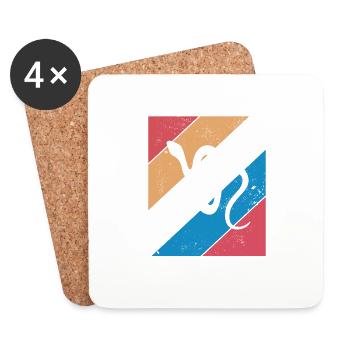 Snake Retro Reptile Python Gift idea - Coasters (set of 4) - white - Front