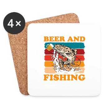 There's Nothing A Beer And Fishing Can't Fix 2 - Coasters (set of 4) - white - Front