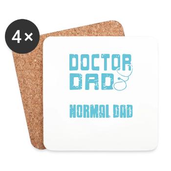 Docteur DAD comme un père normal mais beaucoup plus intelligent - Dessous de verre (lot de 4) - blanc - Devant