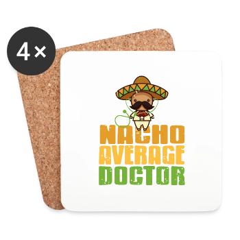 Funny Retro NACHO Average Doctor Cute T-Shirt - Untersetzer (4er-Set) - Weiß - Vorne
