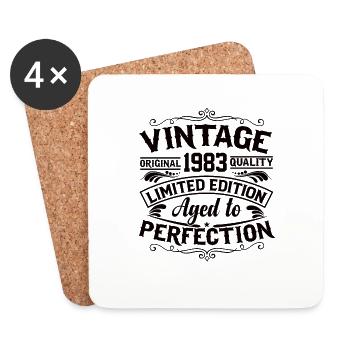 Anniversaire 1983 Born 80s Legend Limit - Dessous de verre (lot de 4) - blanc - Devant