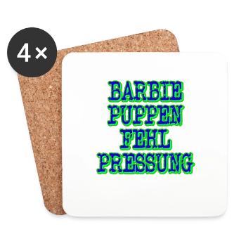 barbiepuppenfehlpressung dunkel - Untersetzer (4er-Set) - Weiß - Vorne