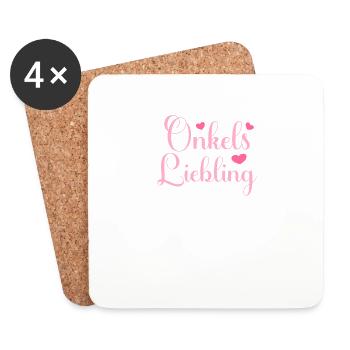Onkels Liebling Nichte Neffe witziges Onkel - Untersetzer (4er-Set) - Weiß - Vorne