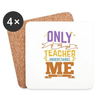 Seul mon professeur me comprend - Dessous de verre (lot de 4) - blanc - Devant