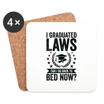 I studied law - Coasters (set of 4) - white - Front