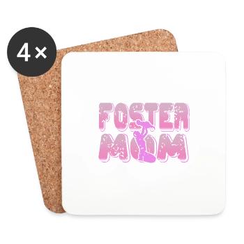 Tough Enough To Be Foster Mom Crazy To Love It - Coasters (set of 4) - white - Front