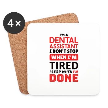 Drôle de dentiste Assistant dentaire Infirmière dentaire - Dessous de verre (lot de 4) - blanc - Devant