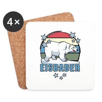 eisbader winterbad kälteresistent winterbader - Untersetzer (4er-Set) - Weiß - Vorne