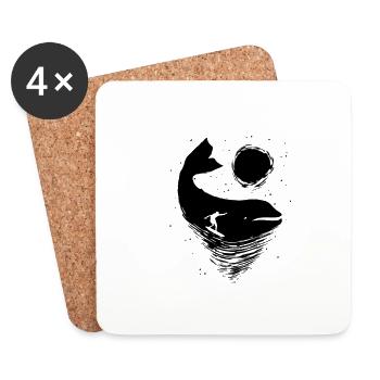 psychologist picture with wal - Coasters (set of 4) - white - Front