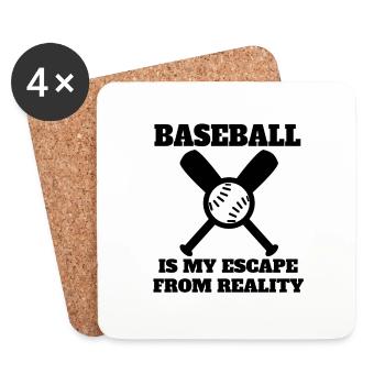 Baseball Baseballspiel Geschenk Baseballliebhaber - Untersetzer (4er-Set) - Weiß - Vorne