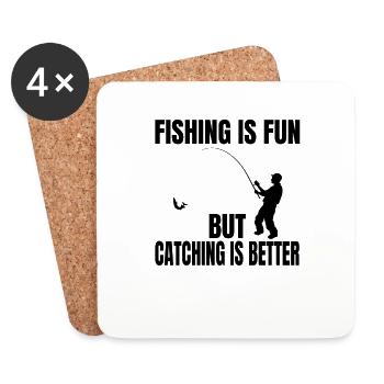 Fishing Fishing Hooks Angler Fishing Fishing Fishing - Coasters (set of 4) - white - Front