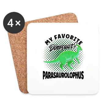 Parasaurolophus Dinosaur Lover Gift - Coasters (set of 4) - white - Front