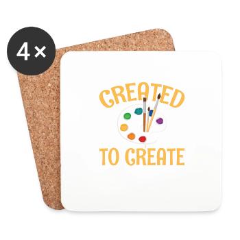 Created to Design For All Artists - Coasters (set of 4) - white - Front