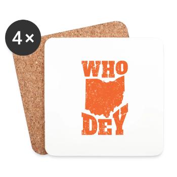 Who Dey For All Football Fans - Coasters (set of 4) - white - Front