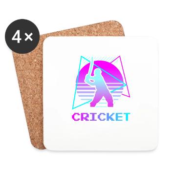 Retro Vintage Classic Cricket Player - Untersetzer (4er-Set) - Weiß - Vorne
