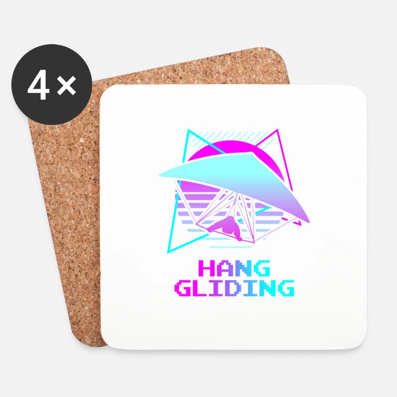 Retro Vintage Classic Hang Gliding Hang Glider - Untersetzer (4er-Set) - Weiß