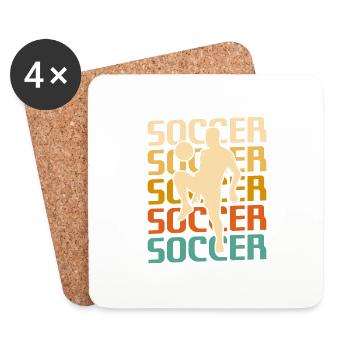 Retro Vintage Classic Soccer Player - Untersetzer (4er-Set) - Weiß - Vorne