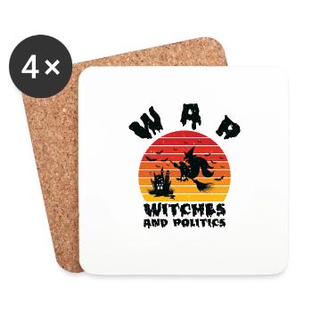 Halloween Politique Vote Sorcières Politique - Dessous de verre (lot de 4) - blanc - Devant