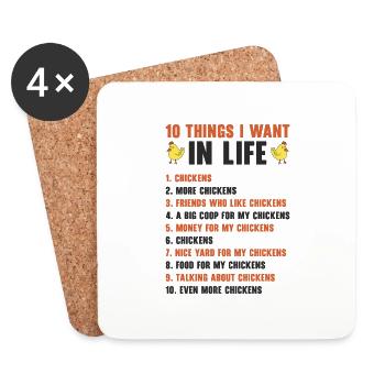 Chicken Agriculture Chicken Lovers Farming - Coasters (set of 4) - white - Front