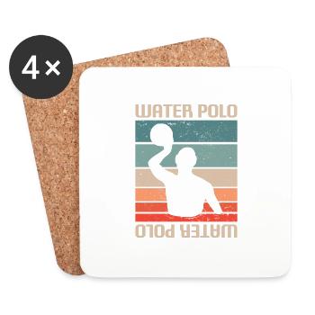 Retro Vintage Classic Water Polo Player - Coasters (set of 4) - white - Front