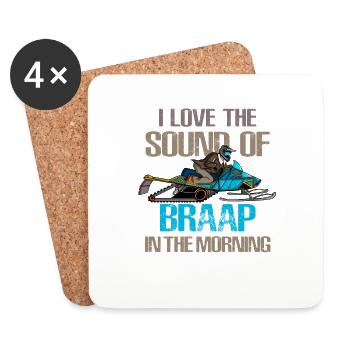 Ich liebe den Klang von Braap am Morgen - Untersetzer (4er-Set) - Weiß - Vorne