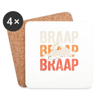 Vintage Motorschlitten Braap Braap - Untersetzer (4er-Set) - Weiß - Vorne