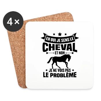 Je sens le cheval et non je ne vois le problème - Dessous de verre (lot de 4) - blanc - Devant