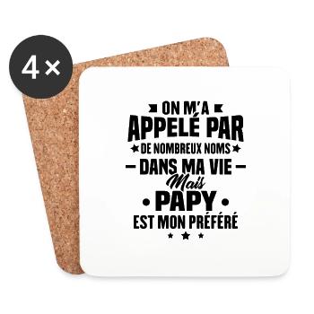 On m'a appelé par de nombreux nom papy mon préféré - Dessous de verre (lot de 4) - blanc - Devant