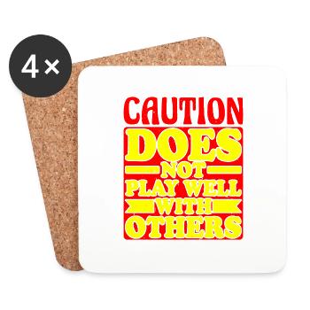 Caution Does Not Play Well With Others 34 - Untersetzer (4er-Set) - Weiß - Vorne