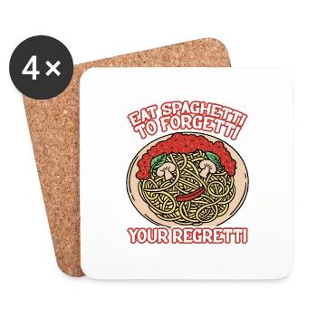 Eat Spaghetti To Forgetti Your Regretti 8 - Coasters (set of 4) - white - Front