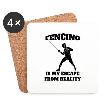 Fencing funny martial arts funny fencer saying - Coasters (set of 4) - white - Front