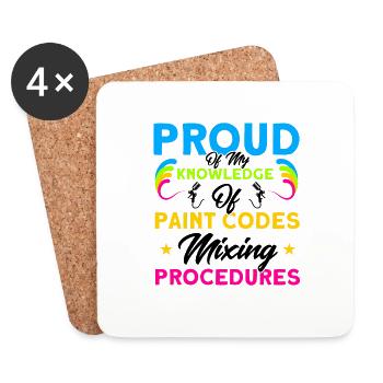 Vehicle painter knowledge about color codes gift - Coasters (set of 4) - white - Front