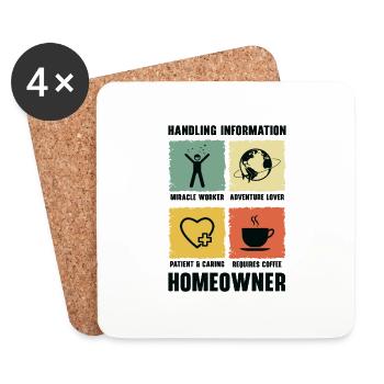 New Homeowner Handling Information Coffee Lover - Coasters (set of 4) - white - Front