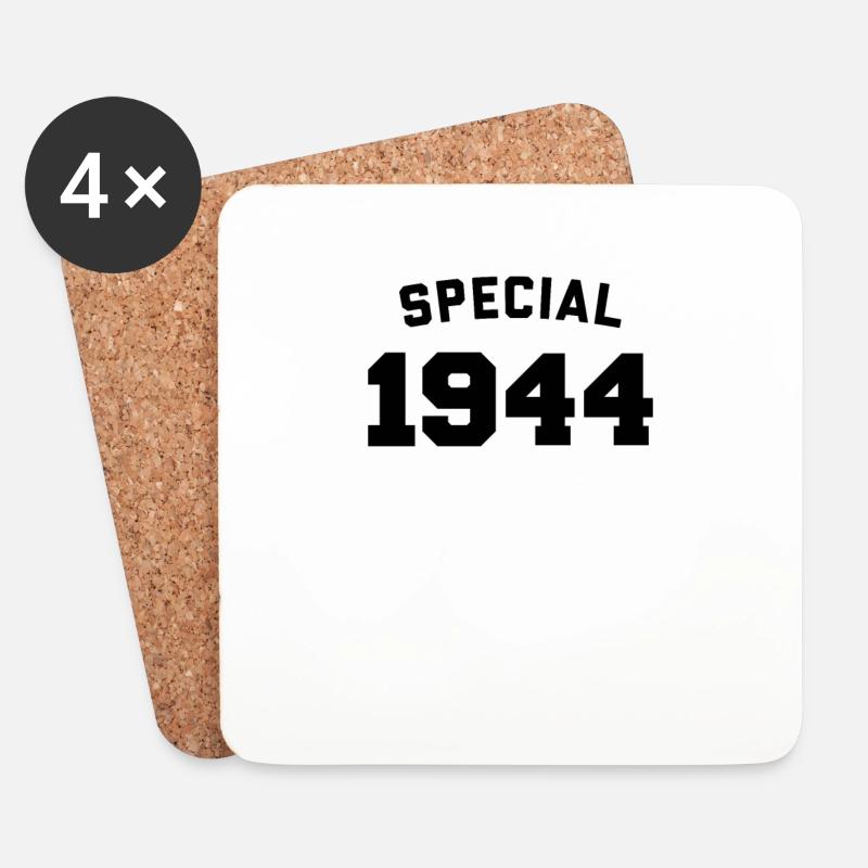 Lustiges Geburtstags-Special 1944 - Untersetzer (4er-Set) - Weiß