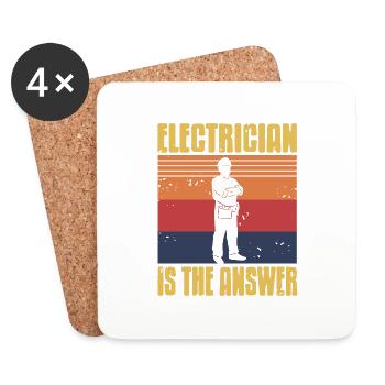 Retro Vintage ELECTRICIAN Is The Answer Cool - Untersetzer (4er-Set) - Weiß - Vorne