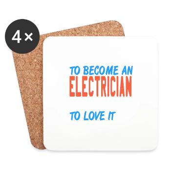 Assez habile pour devenir un électricien cool retro - Dessous de verre (lot de 4) - blanc - Devant