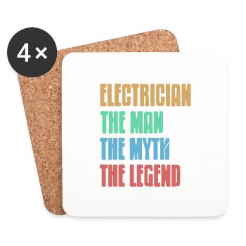 ELECTRICIAN The MAN The Myth The Legend Cool Retro - Untersetzer (4er-Set) - Weiß - Vorne
