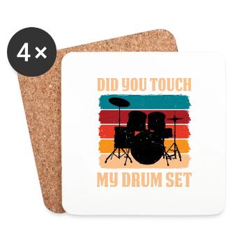 Avez-vous touché ma batterie 13 - Dessous de verre (lot de 4) - blanc - Devant