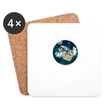 Coffee cup with rocks and sea - special coffee - Coasters (set of 4) - white - Front