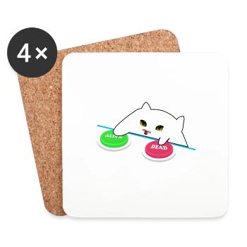 Schrödingers Katze - wähle Weise! - Untersetzer (4er-Set) - Weiß - Vorne