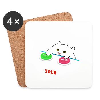 Schrödingers Katze - wähle Weise! - Untersetzer (4er-Set) - Weiß - Vorne