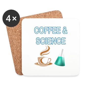 Coffee and science - they go together - Coasters (set of 4) - white - Front