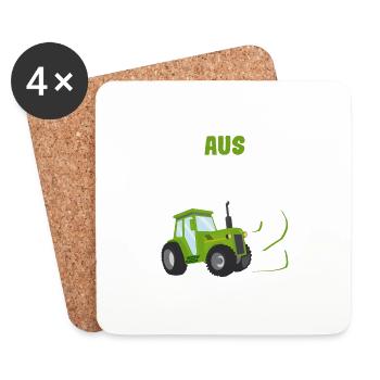 Lustige Bauernhof Traktor Geburtstag Geschenkideen - Untersetzer (4er-Set) - Weiß - Vorne