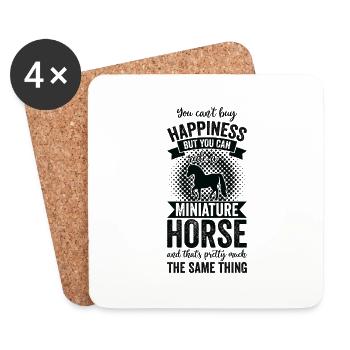 Équitation - Cheval miniature - Dessous de verre (lot de 4) - blanc - Devant