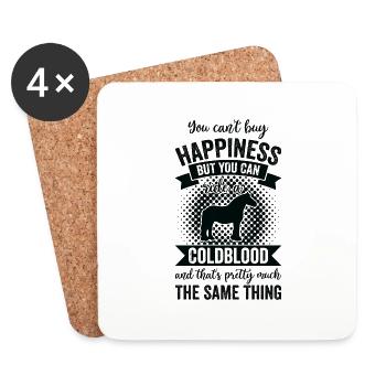 Horseback Riding - Coldblood Horse - Coasters (set of 4) - white - Front