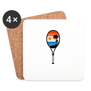 Tennis Player Tennis Racket Tennis Game Gift - Coasters (set of 4) - white - Front