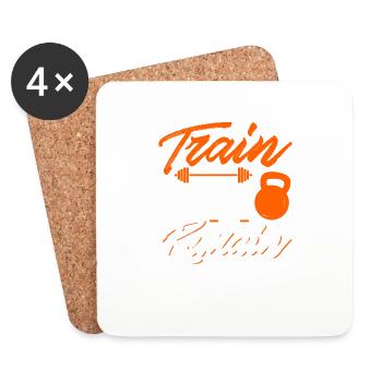 Train Insane Or Remain The Same Cool Fitness - Coasters (set of 4) - white - Front