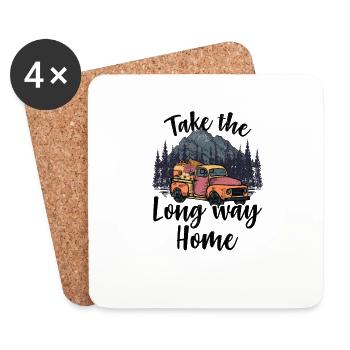 Hiking Camping Camping Outdoor Hiking Tour Hikers - Coasters (set of 4) - white - Front