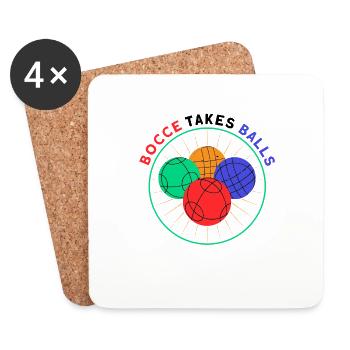 Pétanque de pétanque a besoin d’un cadeau d’œufs - Dessous de verre (lot de 4) - blanc - Devant