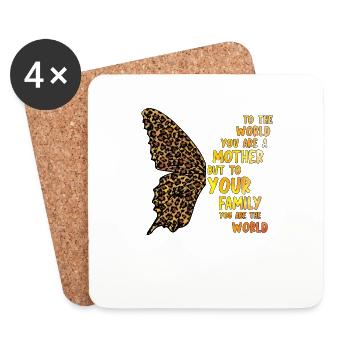 Proud Mom Mother MomMy Life's Work Kids Child - Coasters (set of 4) - white - Front